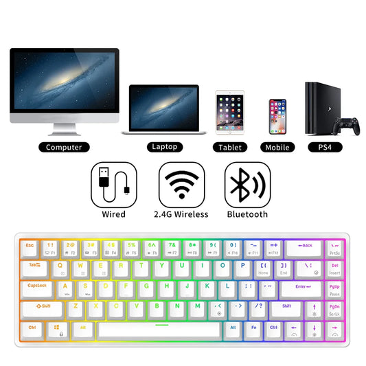 Niedliche rosa Gaming-Tastatur mit 61 Tasten 🎮