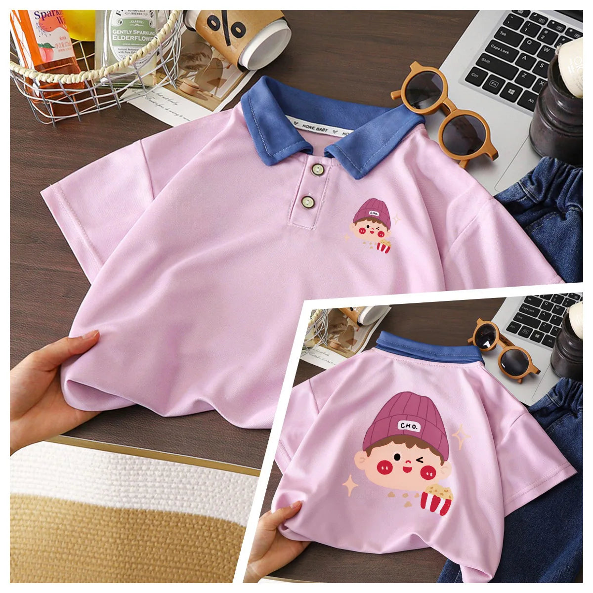 Neues, schnell trocknendes Sommer-Poloshirt für Mädchen