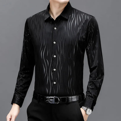 Men's Long Sleeve Ice Silk Casual Comfort Shirt