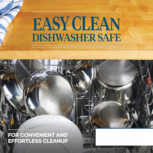 Batterie de cuisine classique en acier inoxydable, 15 pièces