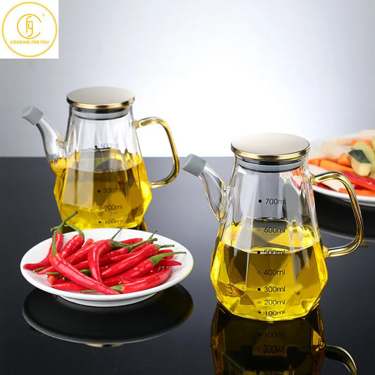 Bouteille d'huile de diamant en verre - Balance et poignée