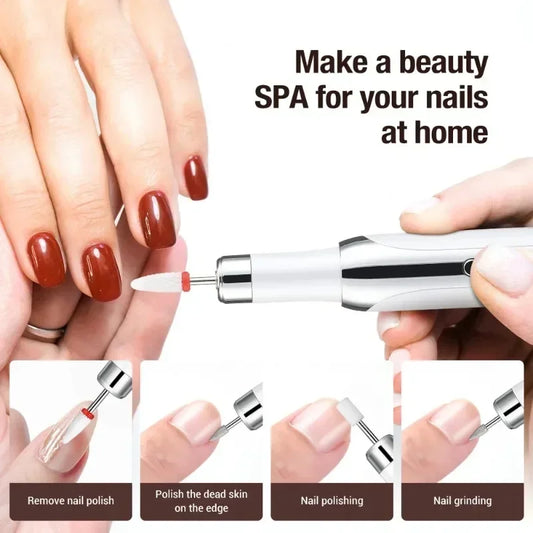 Elektrischer 3-Gang-Nagelfräser mit Licht - 4-in-1-Set