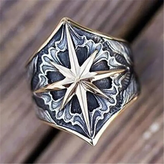Vintage Men's Dual-Tone Glyph Rings