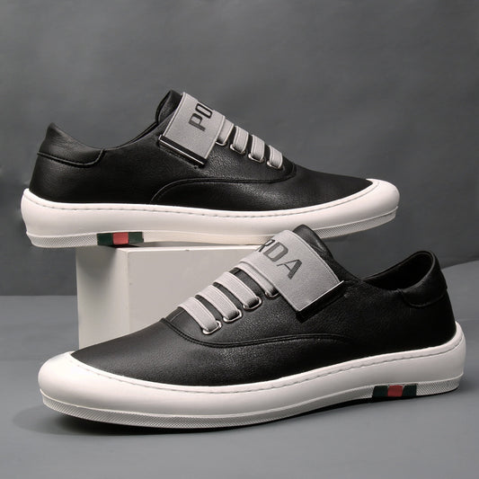 Trendy White Leather Men's Shoes