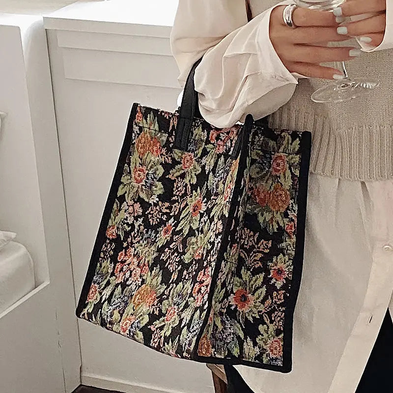 Floral Canvas Crossbody Bag