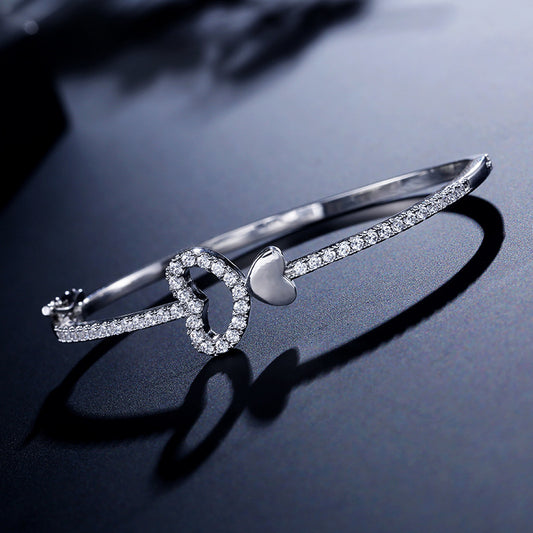 Ensemble de bracelets pour couples en forme de coeur