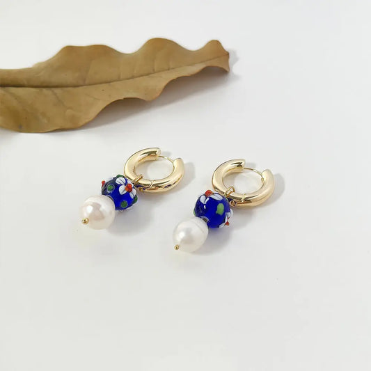 Glass Ball Freshwater Simple Earrings Women