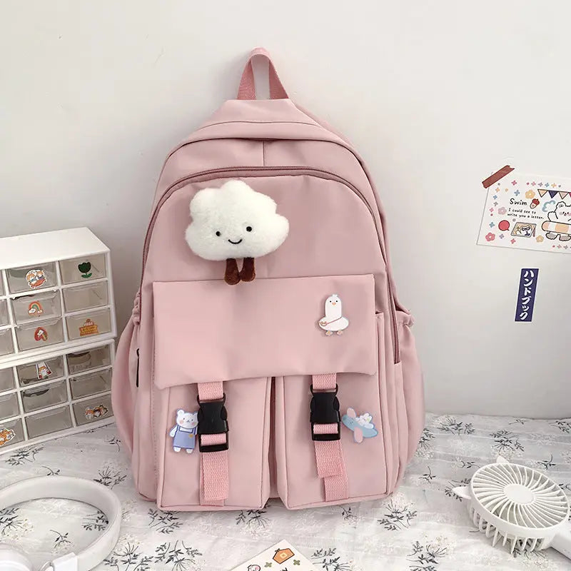 Stylish Waterproof Teenage Girls' Nylon School Backpack