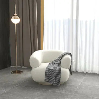 Canapé confortable en tissu de laine d'agneau