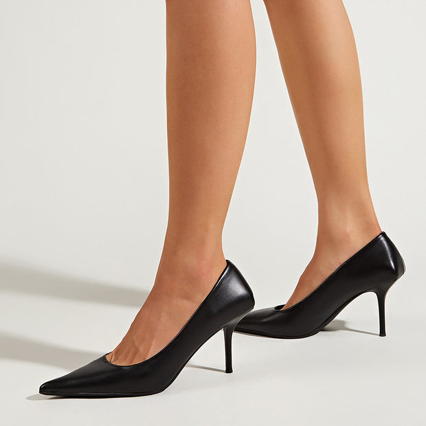 Elegant Stiletto High-Heeled Plain Shoes