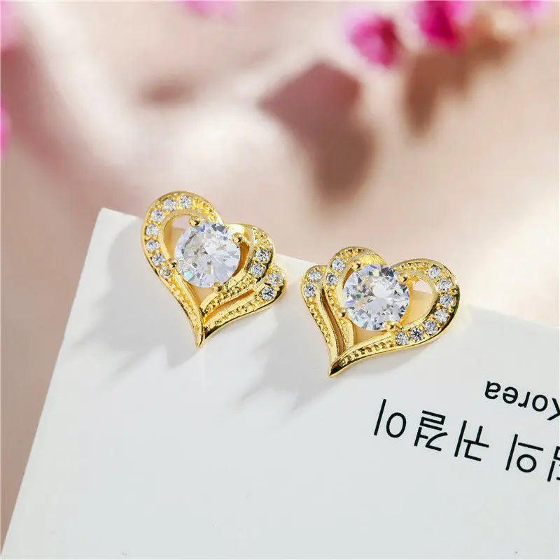 Fashion Hollow Heart Stud Earrings For Women