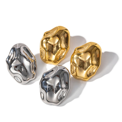 Chic Stainless Steel Hammered Studs