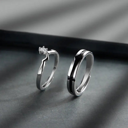 Paar Ringe aus Sterlingsilber für Damen und Herren