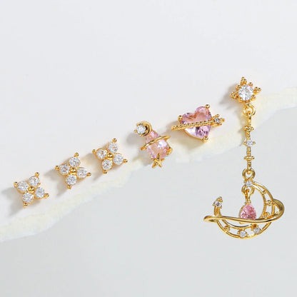 Women Sweet Love Earrings Set