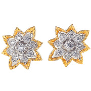 Two-tone Gold-plated Zircon Inlaid Earrings For Women