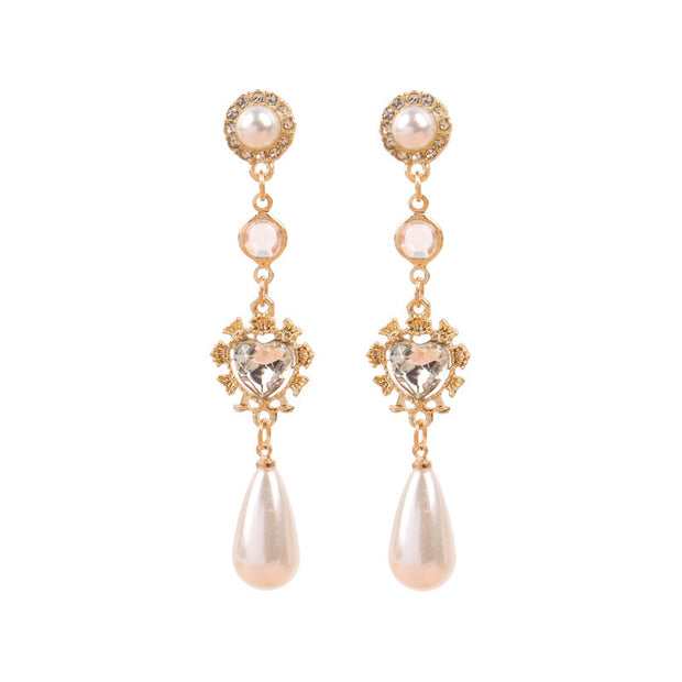 Sweet Temperament Pearl Jeweled Earrings For Women