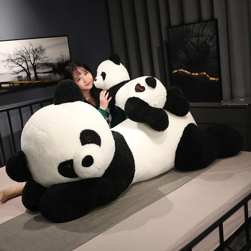 cute panda plush pillow, panda plush pillow 100cm, large panda stuffed pillow, kawaii panda plush toy, giant panda plush cushion, soft panda plush pillow, panda cuddly toy 100cm, cute panda plush cushion, big panda plush pillow, panda hugging pillow