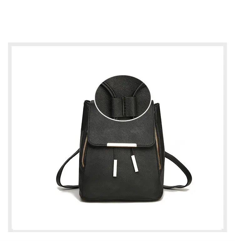 Chic PU Leather School Backpack for Girls