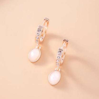 Boucles d'oreilles femme pierre opale rose