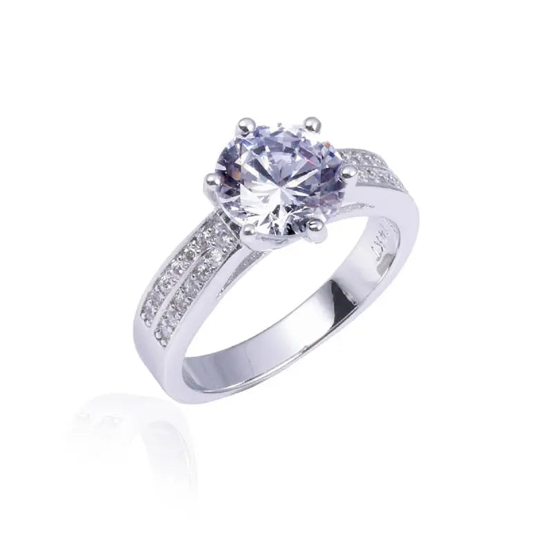 Sparkling Simulated Diamond Engagement Ring