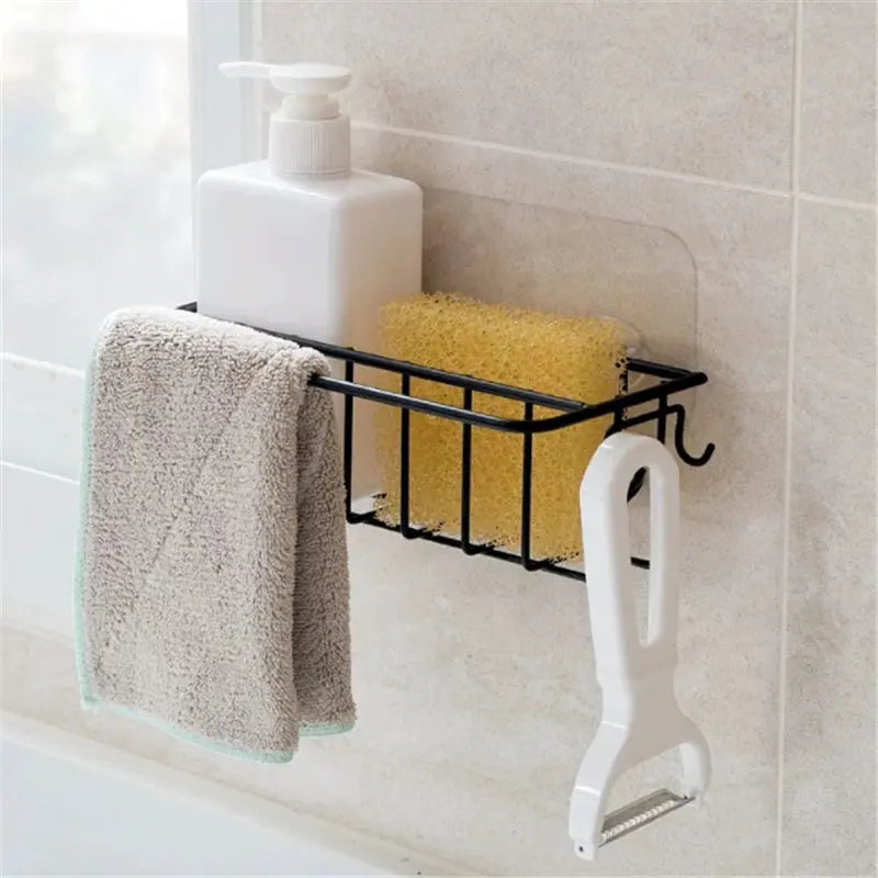 Kitchen sink rag drain rack