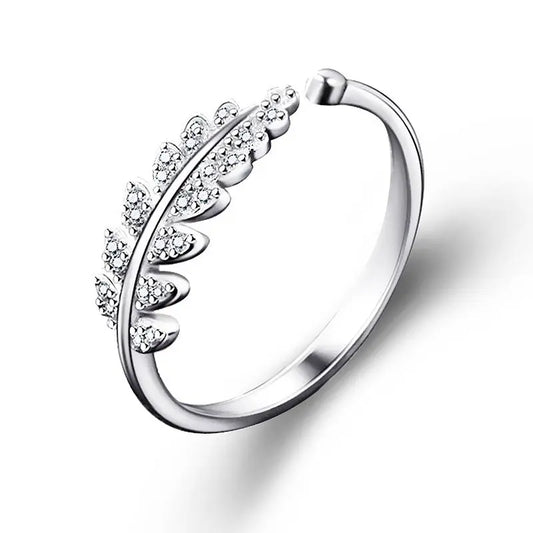 Bague pour femme à motif feuille et fleur