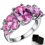 Rose Crystal CZ Ring: Colorful Fashion