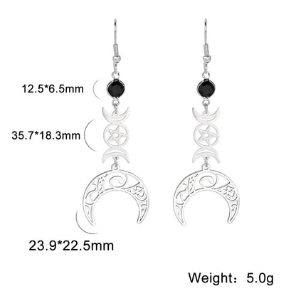 Fashion Stainless Steel Crescent Earrings For Women