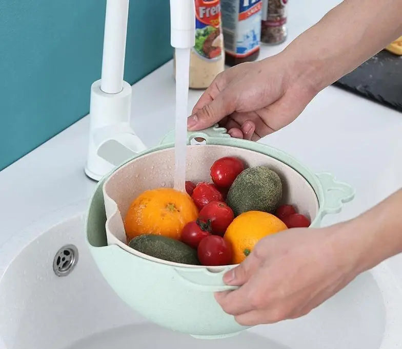 Kitchen double-layer drain basket