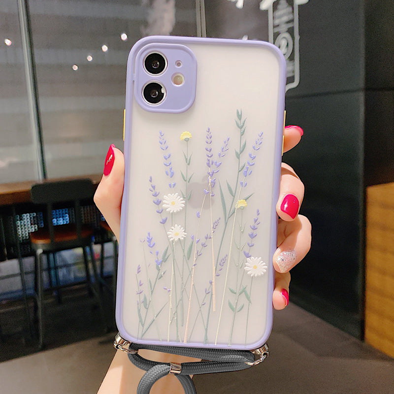 Lavender Floral Lanyard Phone Case for iPhone XSMAX