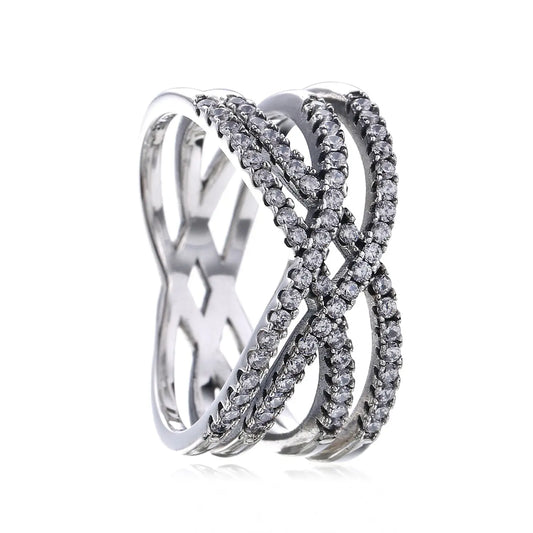 Bague de mariage en argent sterling avec croix