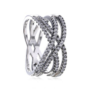 Elegant Cross Sterling Silver Wedding Ring