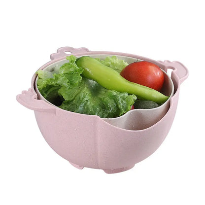 Kitchen double-layer drain basket