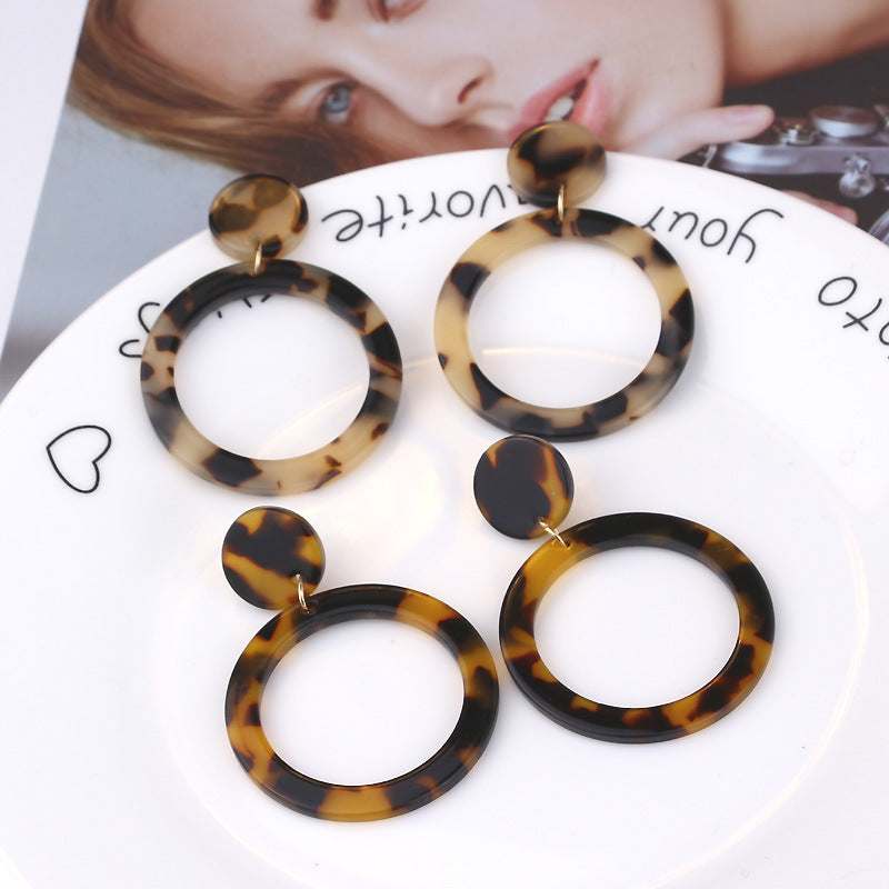 Leopard Print Acrylic Women Earrings