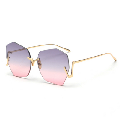 Polygonal Flat Lens Sunglasses – Modern Style
