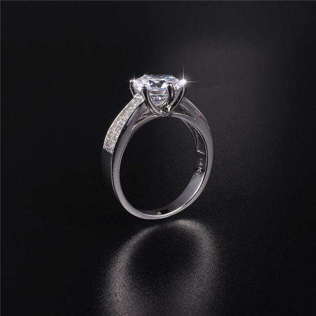 Sparkling Simulated Diamond Engagement Ring