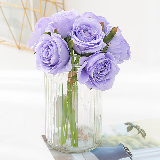 Elegant Silk Roses Bouquet - Lifelike Home Decor & Bridal Charm