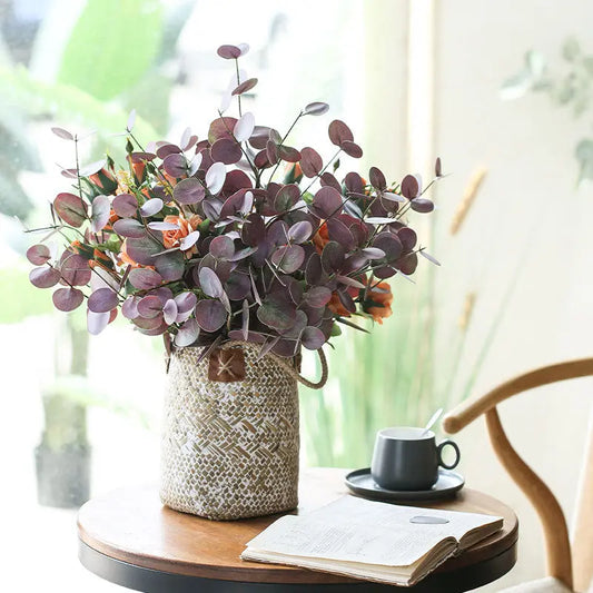 Seaweed Woven Flower Basket - Rustic Beach-Inspired Decor