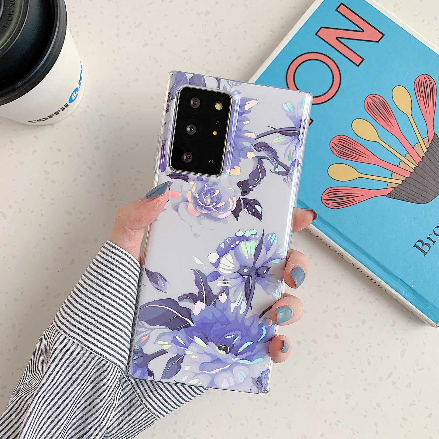 Coque de téléphone Samsung avec fleur laser de galvanoplastie