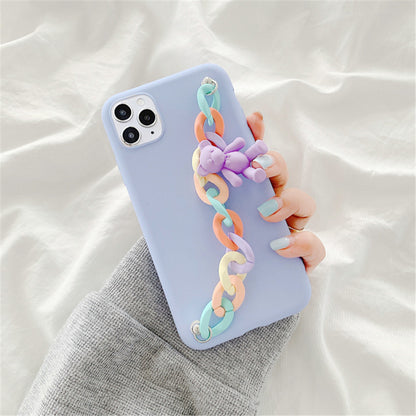 Coque pour iPhone avec chaîne de poupée mignonne compatible avec Apple