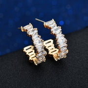 Zircon Geometric Earrings - Glam Rectangles
