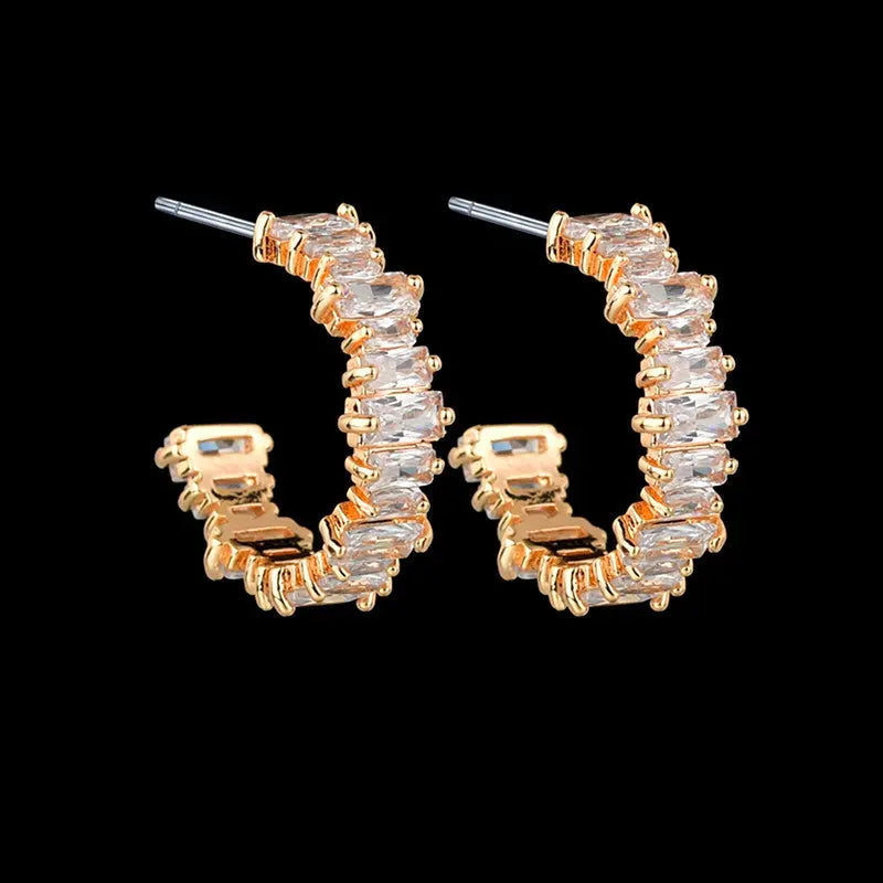 Zircon Geometric Earrings - Glam Rectangles