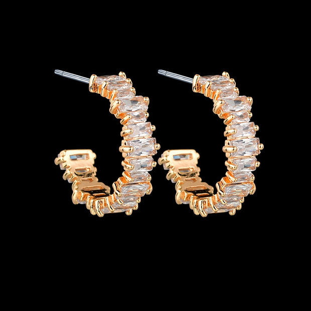 Zircon Geometric Earrings - Glam Rectangles