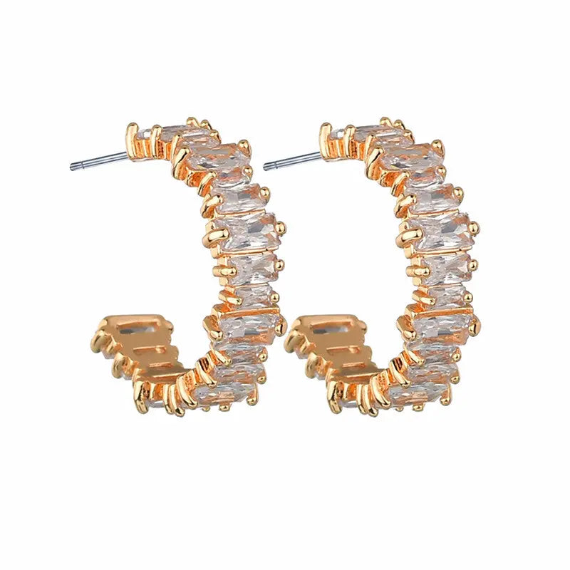 Zircon Geometric Earrings - Glam Rectangles