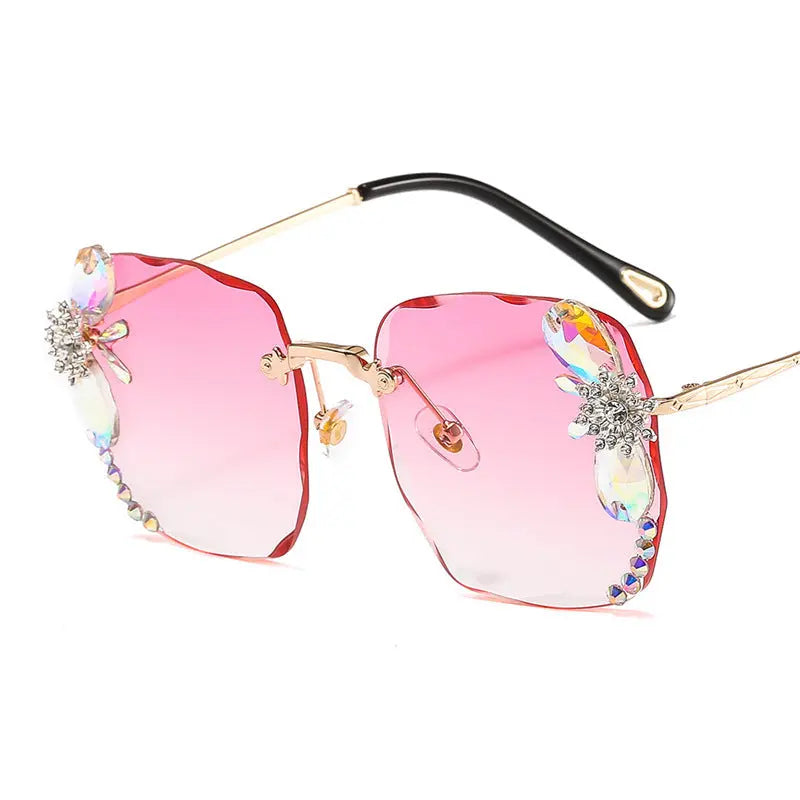 Stylish Rhinestone Gradient Sunglasses