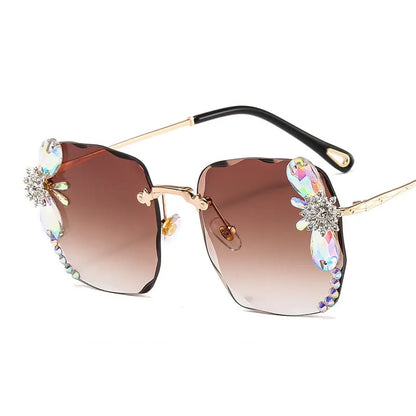 Stylish Rhinestone Gradient Sunglasses