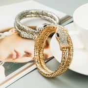 Rhinestone Snake Bracelet - Stylish Unisex Alloy Wristwear