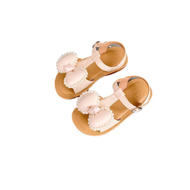 Korean Kids Girls Bow Sandals