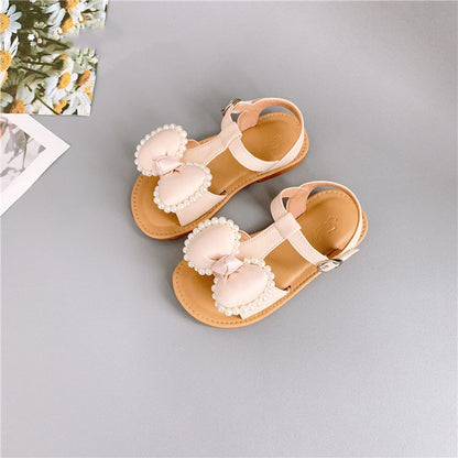 Korean Kids Girls Bow Sandals