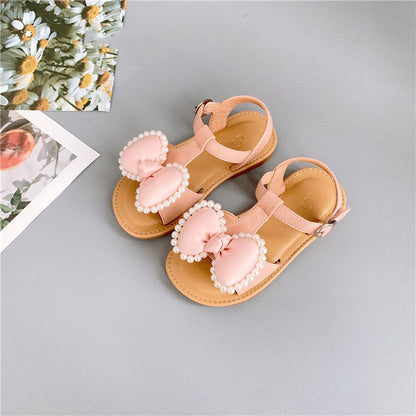 Korean Kids Girls Bow Sandals